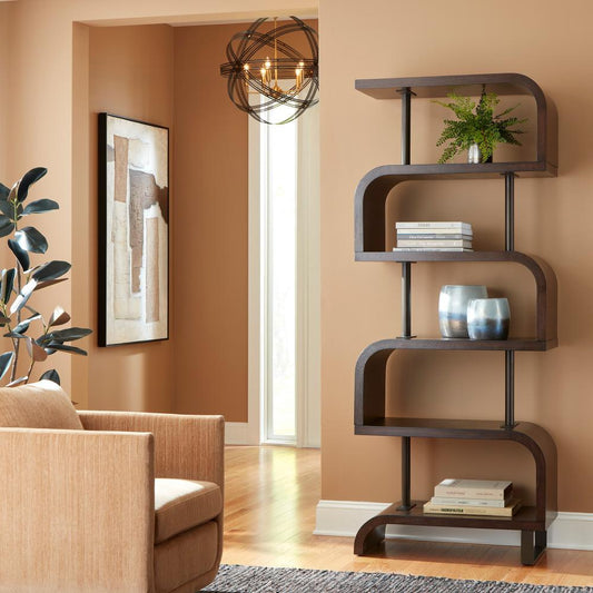 Uttermost 50009 Bia - Etagere-80 Inches Tall and 32 Inches Wide, Finish Color: Mahogany/Chocolate/Bronze