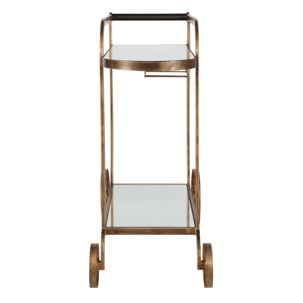 Uttermost Carrinho Antique Brass Bar Cart UT-50016