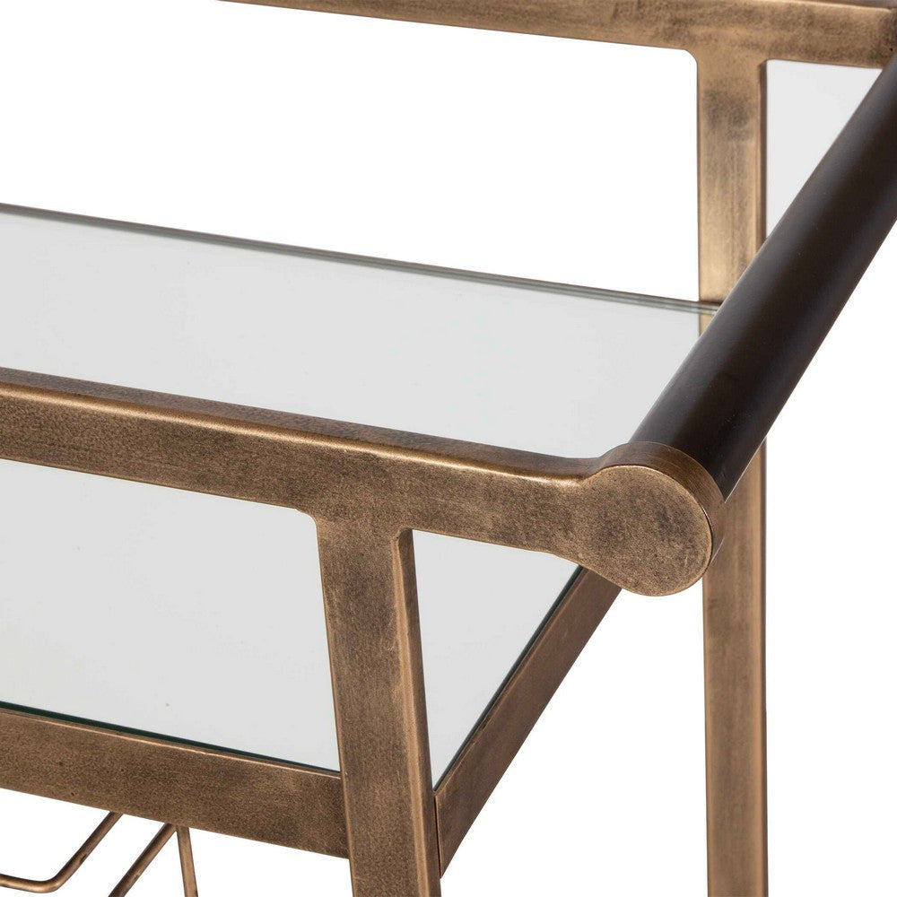 Uttermost Carrinho Antique Brass Bar Cart UT-50016