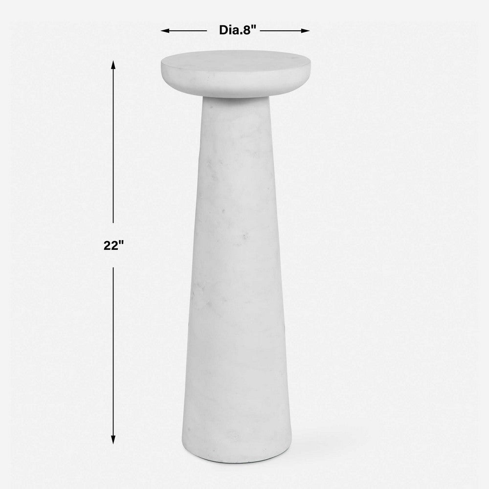 Uttermost Lirra White Marble Drink Table UT-50021