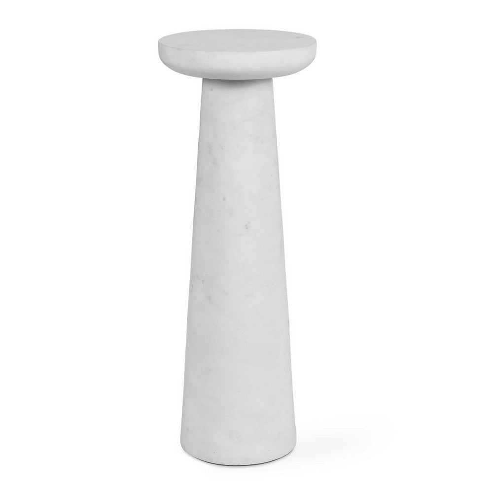 Uttermost Lirra White Marble Drink Table