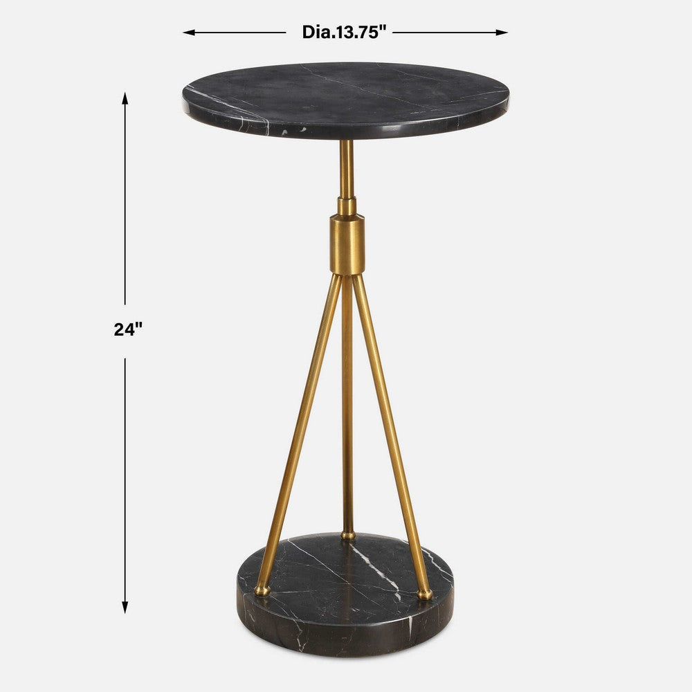 Uttermost Rosston Black Marble Accent Table UT-50066