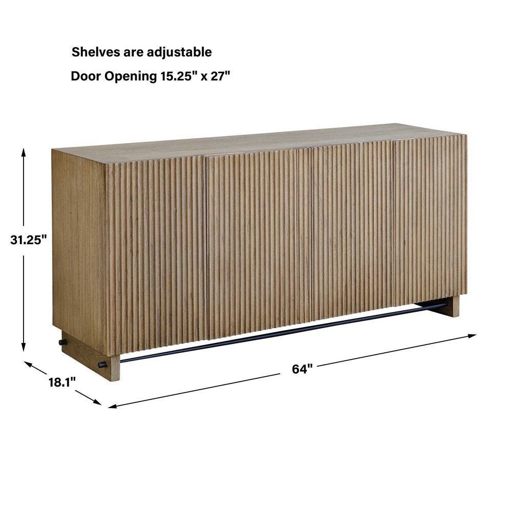 Uttermost Kellem Natural Wood 4 Door Cabinet UT-50069