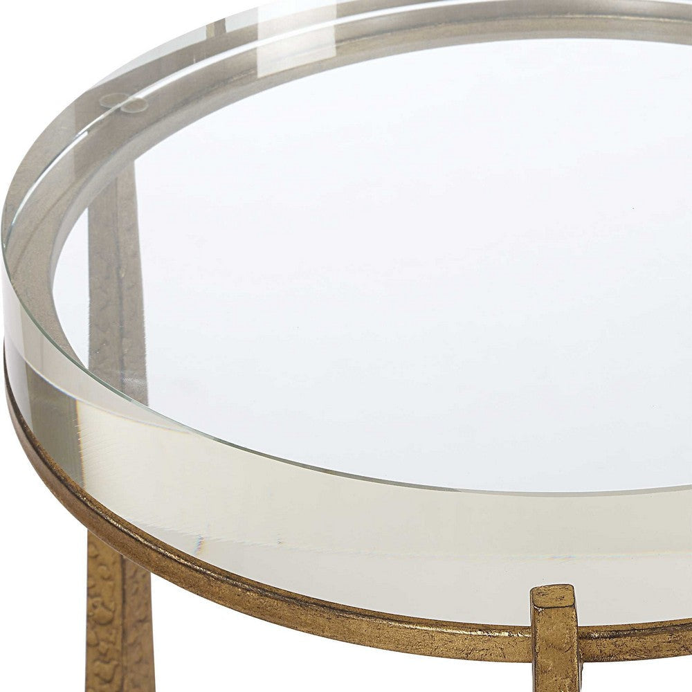 Uttermost Midas Antique Gold Accent Table