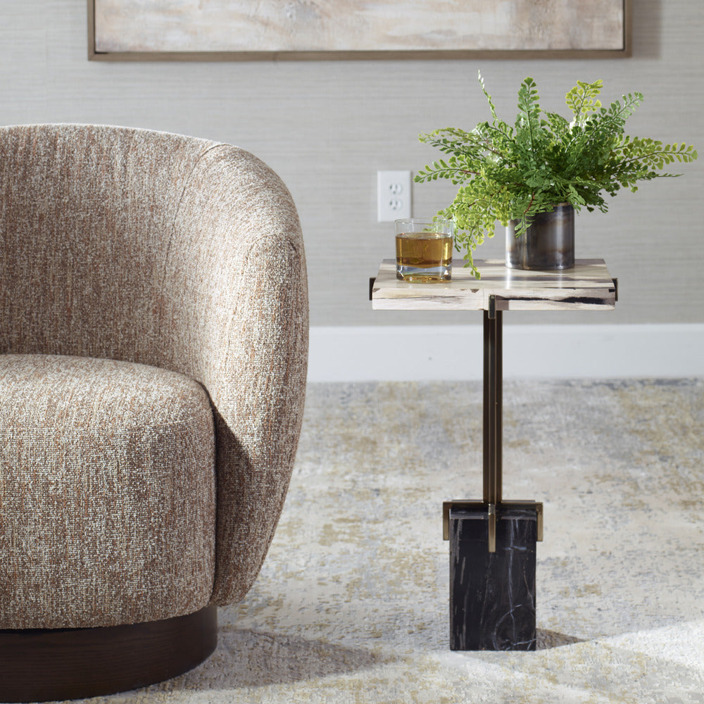 Uttermost Rowman Petrified Wood Accent Table UT-50109