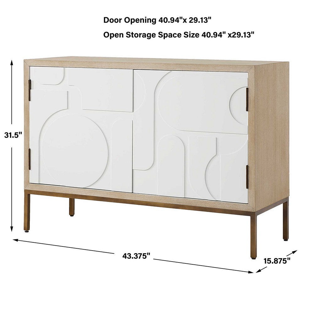 Uttermost Weimar 2 Door White Cabinet UT-50129