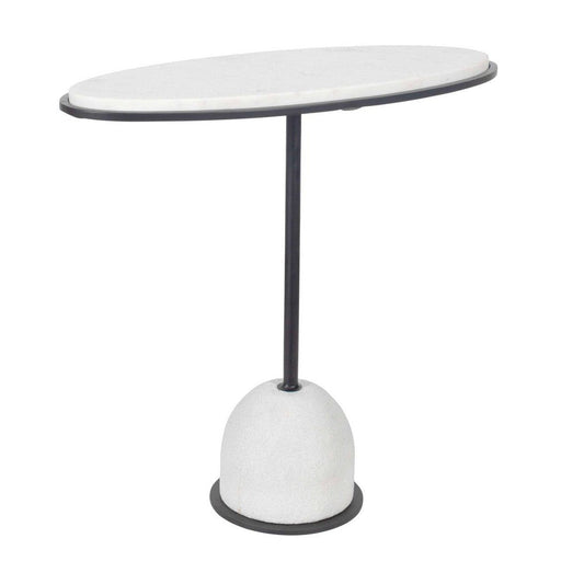 Uttermost Morro White Marble Side Table