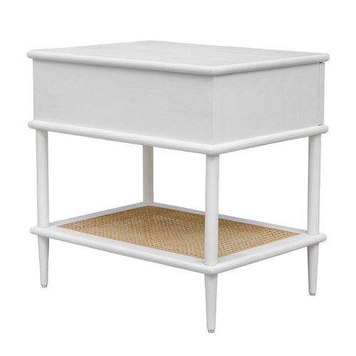 Uttermost Coast White Rattan Side Table