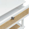 Uttermost Coast White Rattan Side Table