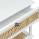 Uttermost Coast White Rattan Side Table