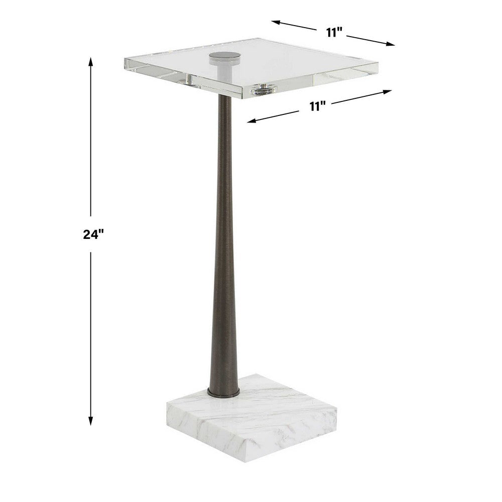 Uttermost Pelton Marble Glass Drink Table UT-50159