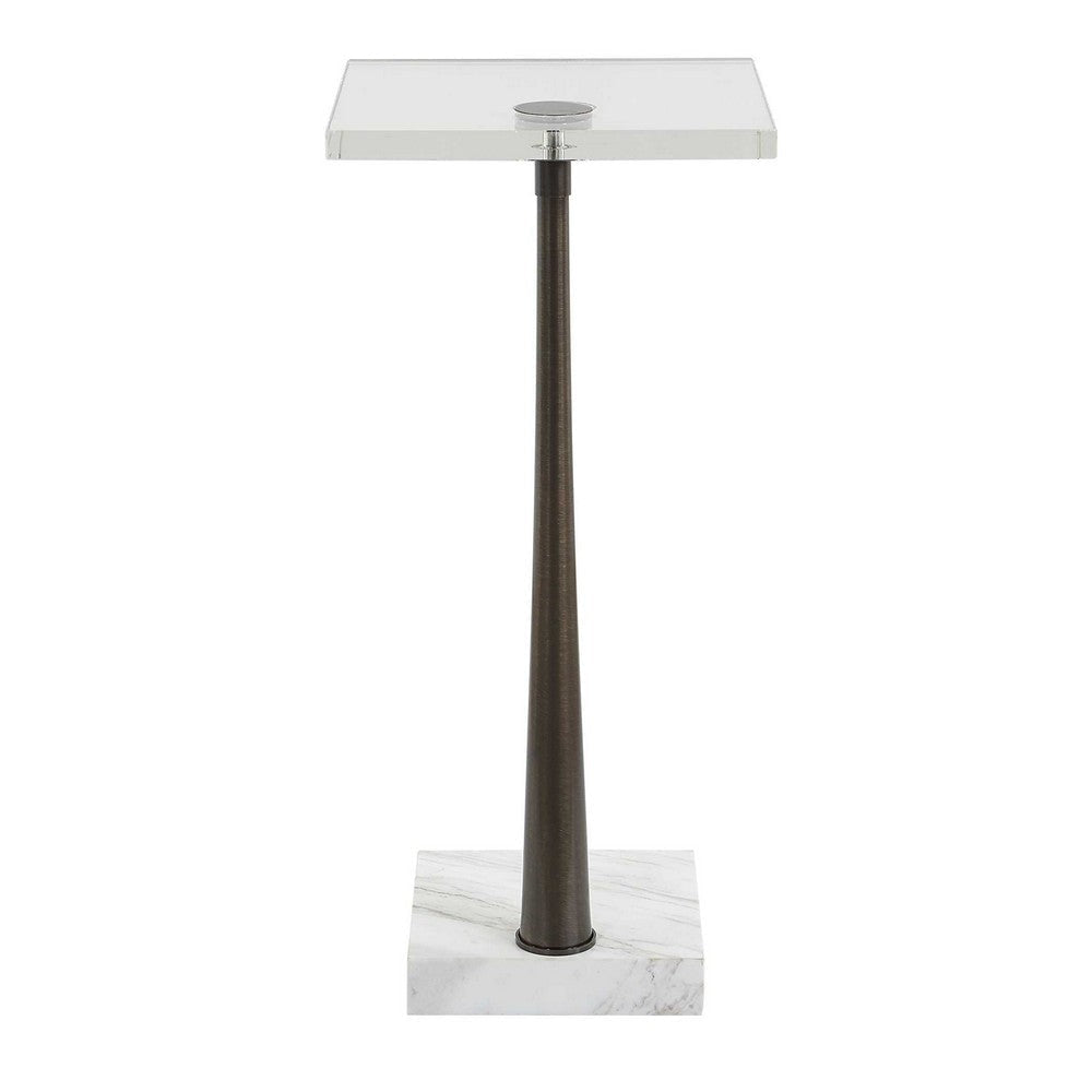Uttermost Pelton Marble Glass Drink Table