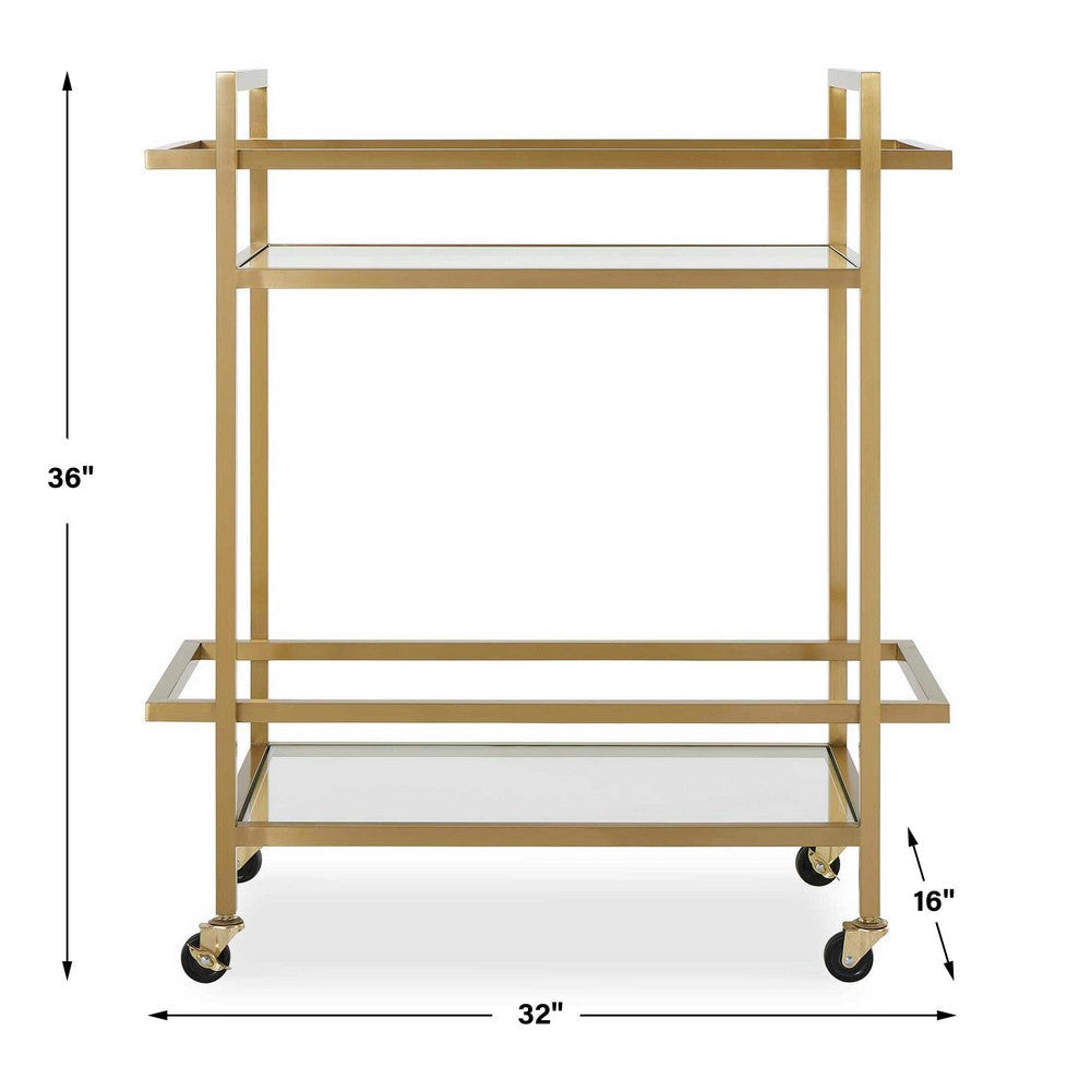 Uttermost Erena Brass Bar Cart