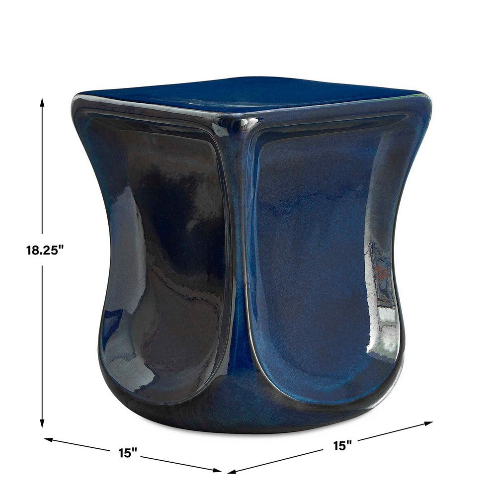 Uttermost Kaz Deep Blue Garden Stool UT-50208