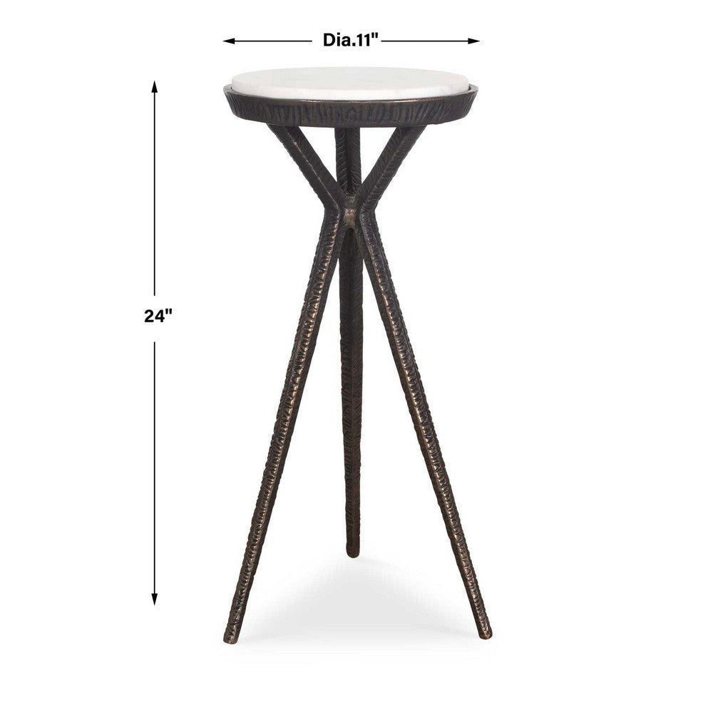 Uttermost Tilton White Marble Accent Table UT-50214