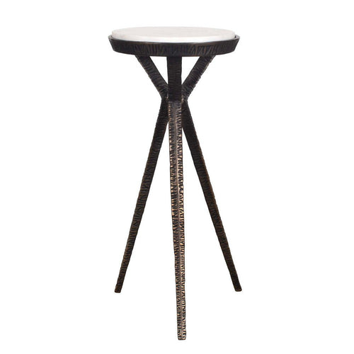 Uttermost Tilton White Marble Accent Table