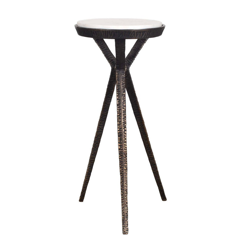 Uttermost Tilton White Marble Accent Table