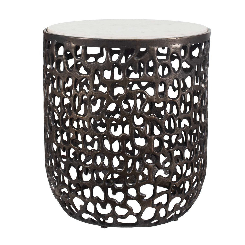 Uttermost Sabena White Marble Outdoor Side Table UT-50227