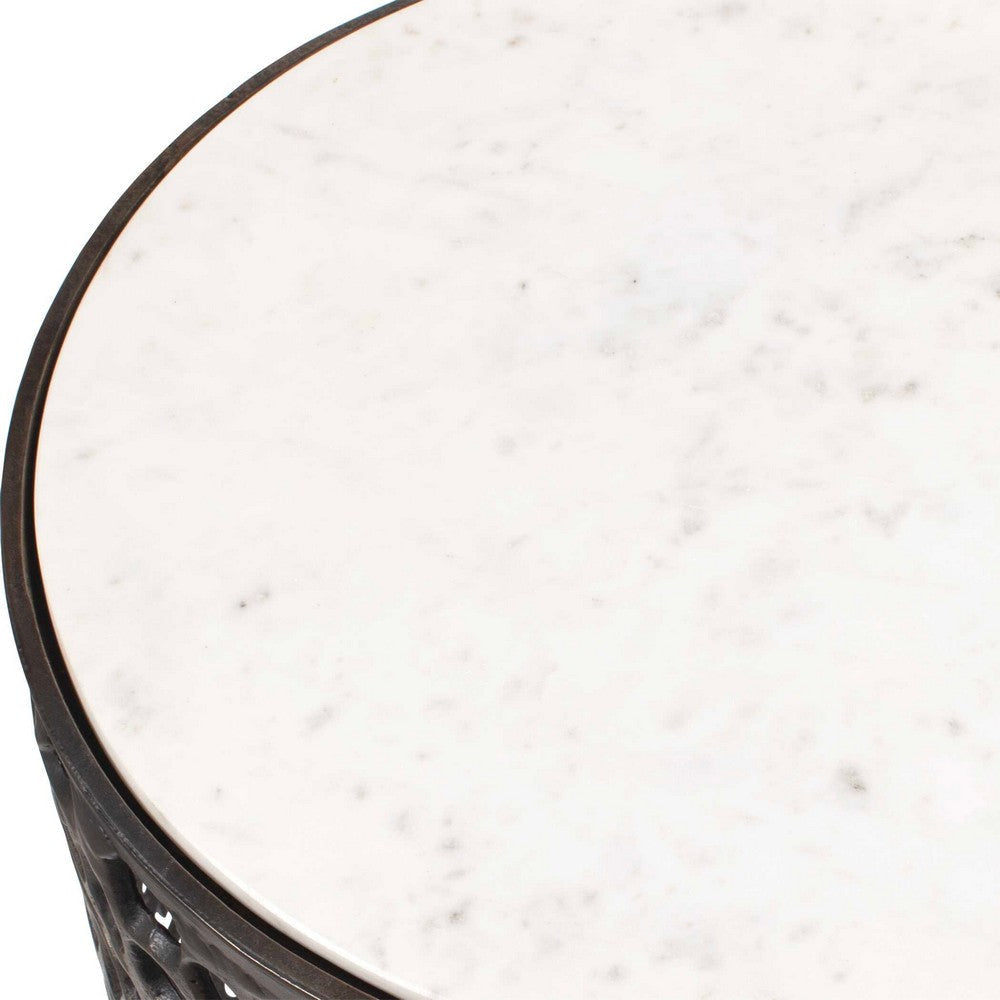 Uttermost Sabena White Marble Outdoor Side Table UT-50227