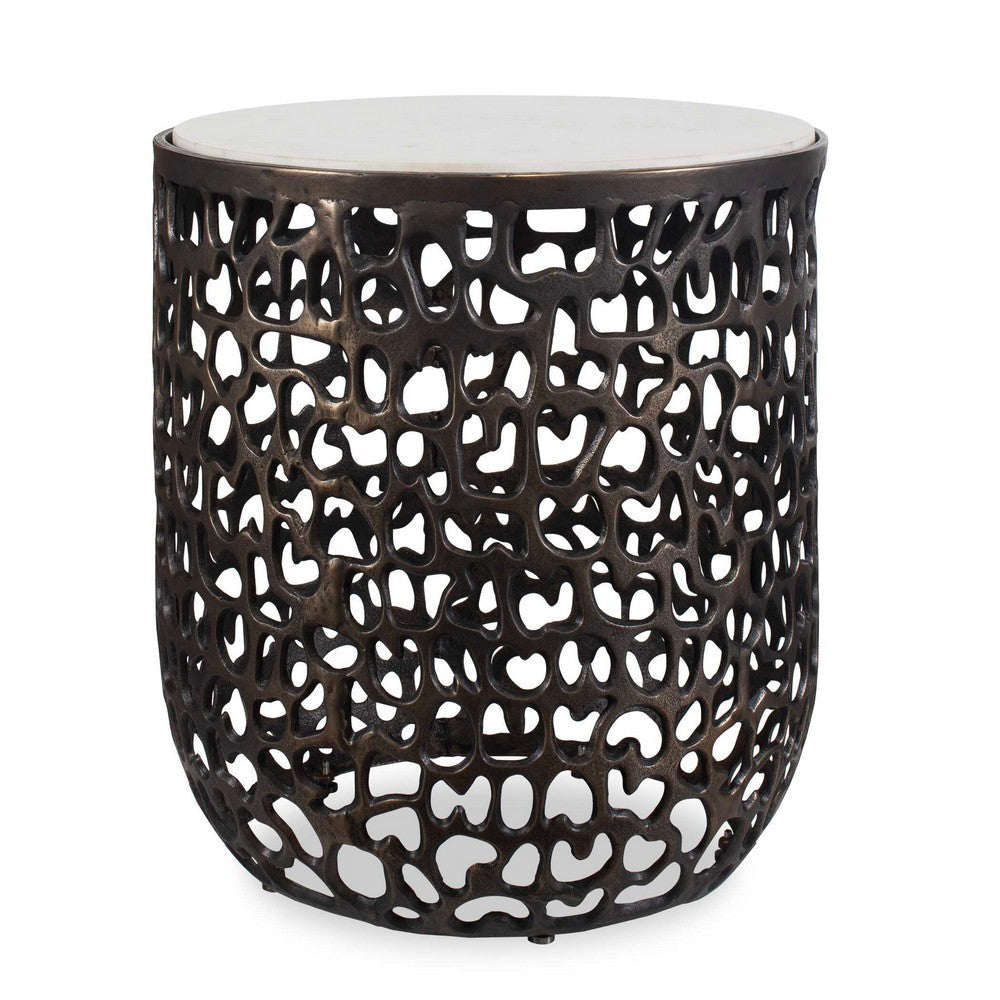 Uttermost Sabena White Marble Outdoor Side Table UT-50227