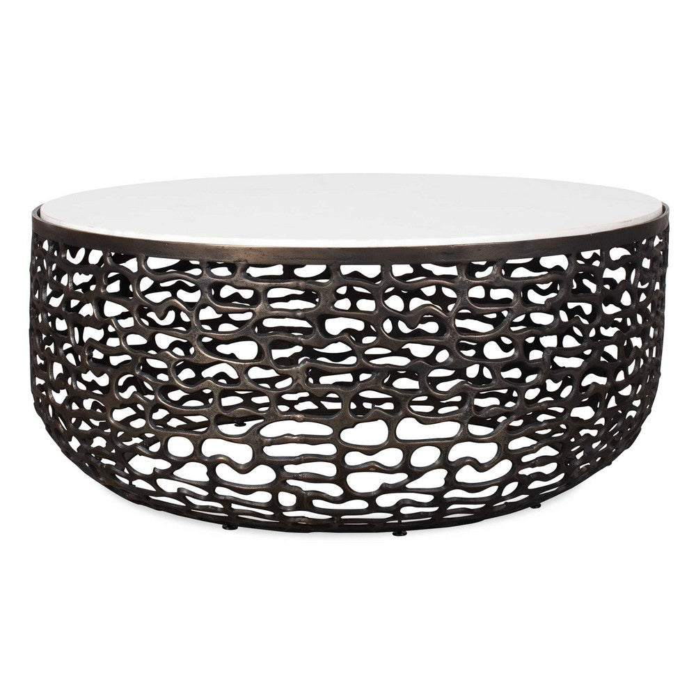 Uttermost Sabena White Marble Outdoor Coffee Table UT-50228