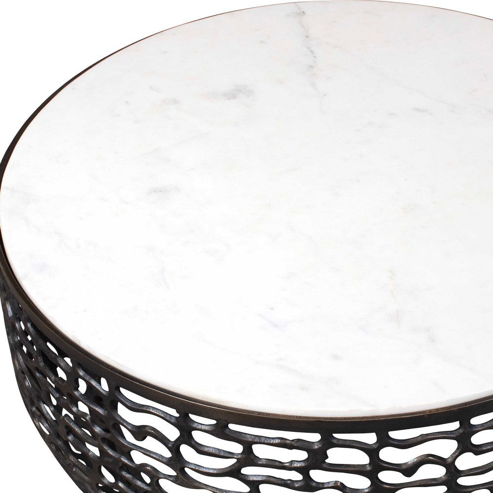 Uttermost Sabena White Marble Outdoor Coffee Table UT-50228
