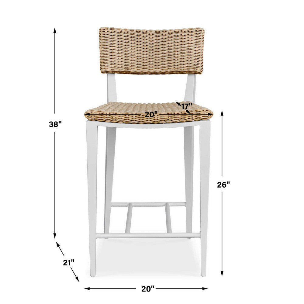 Uttermost Calbas White Outdoor Counter Stool UT-50242