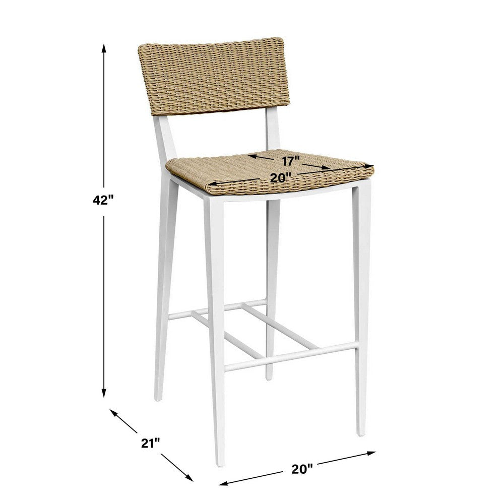 Uttermost Calbas White Outdoor Bar Stool
