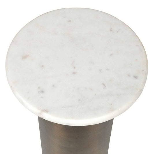 Uttermost Reiss Marble & Brass Drink Table