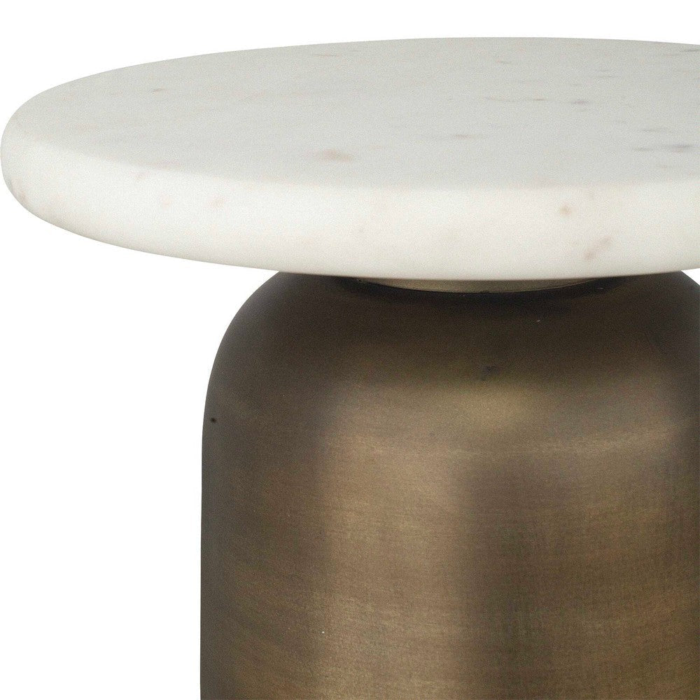 Uttermost Reiss Marble & Brass Drink Table UT-50251
