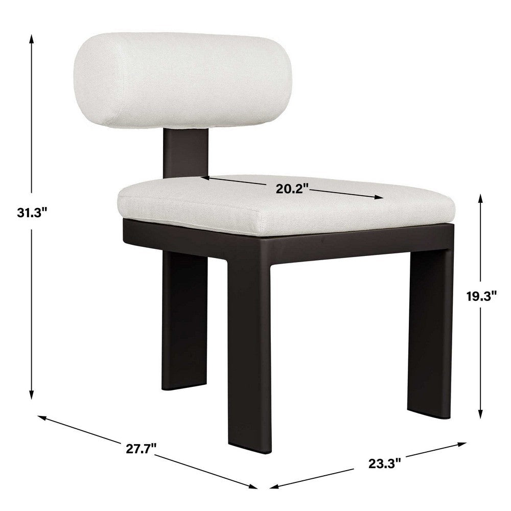 Uttermost Bolster Back White Outdoor Dining Chair