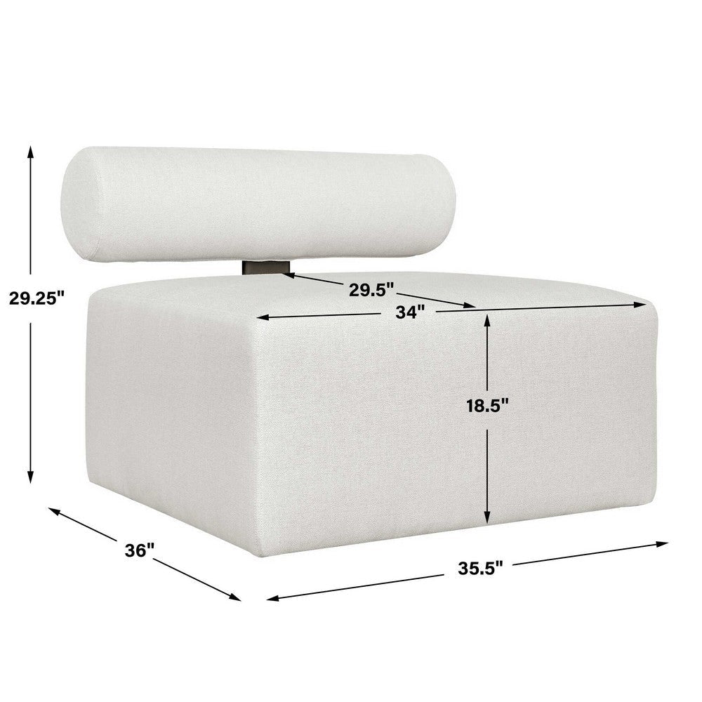 Uttermost Bolster Back White Armless Outdoor Sofa UT-53032