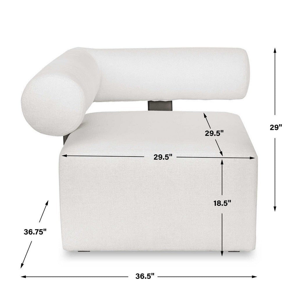 Uttermost Bolster Back White Outdoor Corner Sofa UT-53033