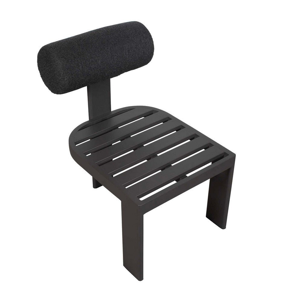 Uttermost Bolster Back Charcoal Outdoor Dining Chair