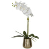 Uttermost Cami White Orchid 24" H Faux Flower in Brass Pot