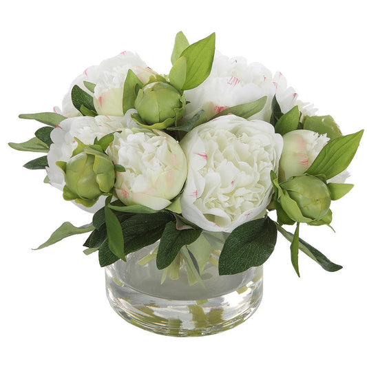 Garden Peony - Bouquet-7 Inches Tall and 10.25 Inches Wide
