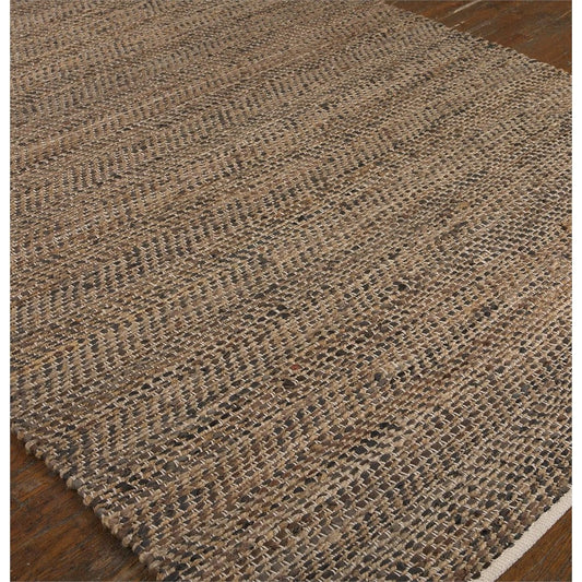 Tobais - 8' X 10' Rescued Leather & Hemp Rug
