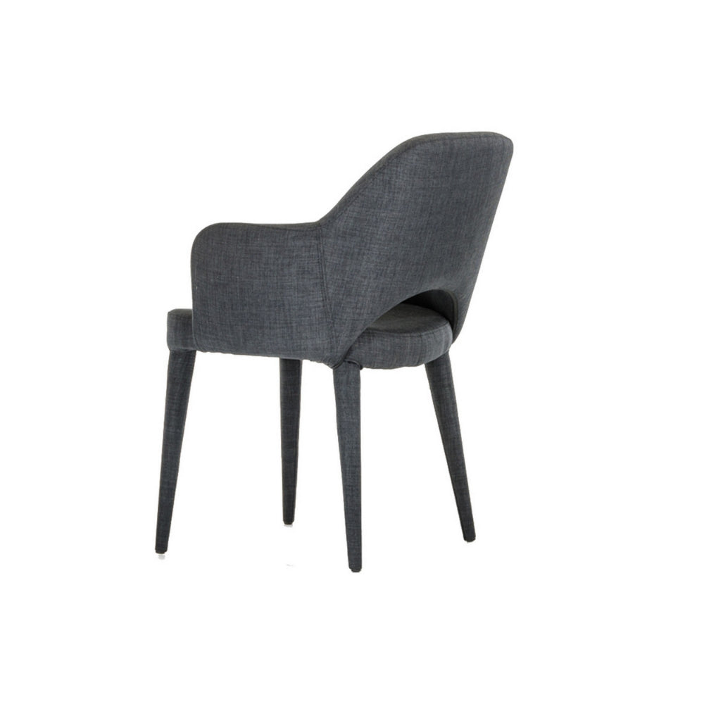 Fabric Upholstered Metal Dining Chair with Cutout Back Design Gray VIG-VGEUMC-8980CH-A-GRY