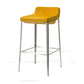 Fabric Upholstered Metal Bar Stool Yellow and Silver VIG-VGOBA105-F-YEL