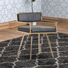 Dining Chair | Faux Leather Upholstery | Splayed Metal Legs | Black & Gold
