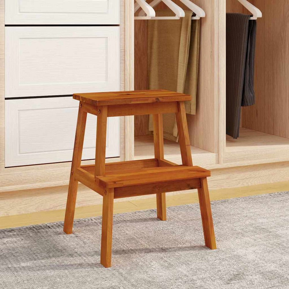 vidaXL 2 Step Stool 15.7"x15"x19.7" Solid Wood Acacia