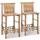 Blake Outdoor Barstool Chairs | Set of 2 | Weatherproof Natural Finish Bamboo