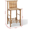 Blake Outdoor Barstool Chairs | Set of 2 | Weatherproof Natural Finish Bamboo