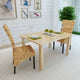 Dyna Dining Chair Set of 2 | Brown Abaca Woven Design | Solid Mango Wood
