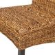 Dyna Dining Chair Set of 2 | Brown Abaca Woven Design | Solid Mango Wood