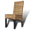 Dyna Dining Chair Set of 2 | Brown Abaca Woven Design | Solid Mango Wood