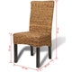 Dyna Dining Chair Set of 2 | Brown Abaca Woven Design | Solid Mango Wood