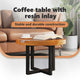Carla Round Coffee Table with Black Metal Base | Teak & Mango Wood 24"