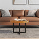 Carla Round Coffee Table with Black Metal Base | Teak & Mango Wood 24"