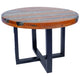 Carla Round Coffee Table with Black Metal Base | Teak & Mango Wood 24"